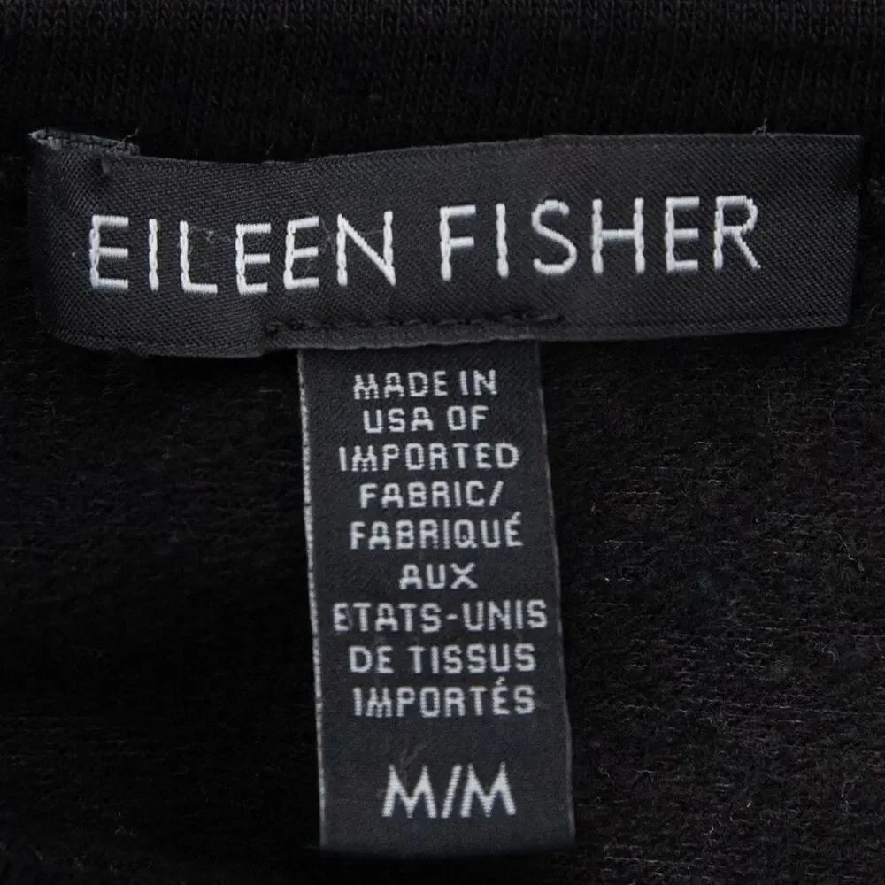 Eileen Fisher Black Long Sleeve Pocket Tunic Dress Size Medium - Picture 5 of 8